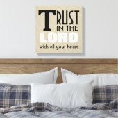 Christelijk Verpakt Canvas Art Trust in de Heer (Insitu (Slaapkamer))