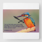 CHRISTELIJK vers van Filippenzen 4:19 Vierkante Klok (Voorkant)