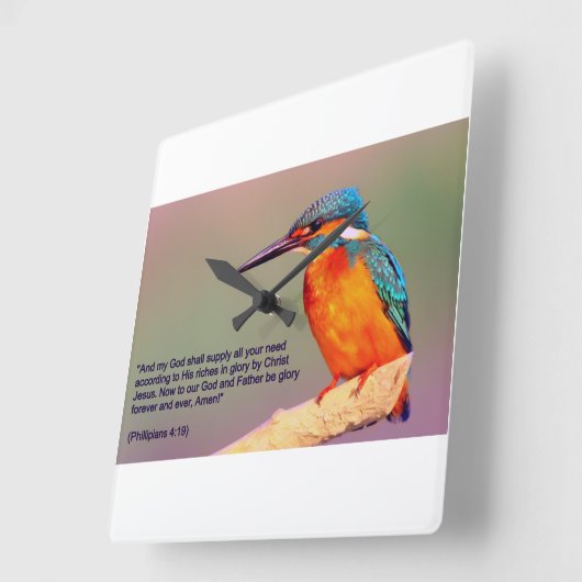 CHRISTELIJK vers van Filippenzen 4:19 Vierkante Klok (Hoek)