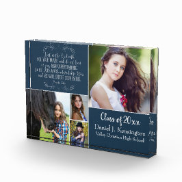 Christelijk Verse Afstuderen Foto Collage Blue