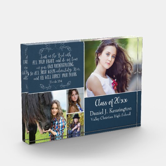 Christelijk Verse Afstuderen Foto Collage Blue (Links)