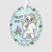 Christelijk Vertrouw God Kitty kat Ornament (voorkant)