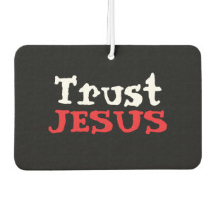 Christelijk ‘Vertrouw JESUS’ Rood Zwart Wit Luchtverfrisser