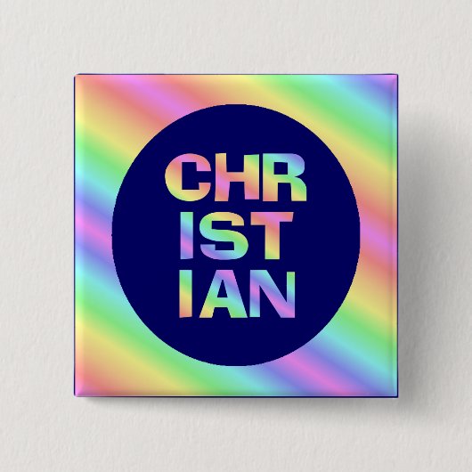 Christelijk Vierkante Button 5,1 Cm (Voorkant)