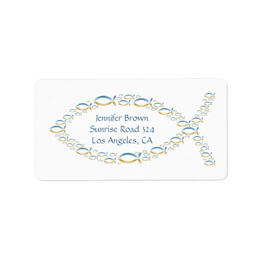 Christelijk visadreslabel etiket (Voorkant)