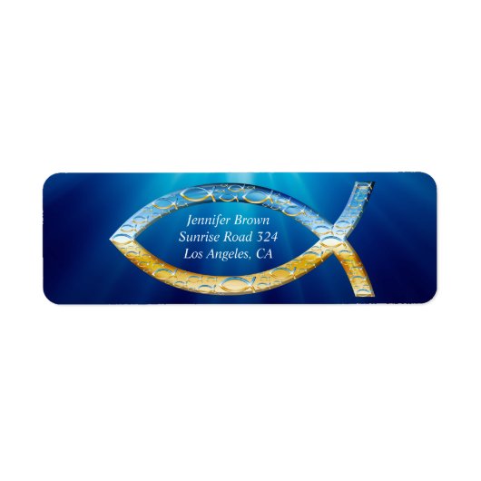 Christelijk visadreslabel etiket (Voorkant)