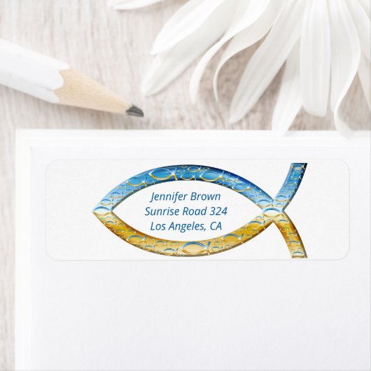 Christelijk visadreslabel etiket (Insitu)
