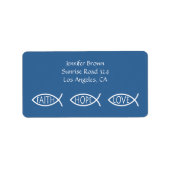 Christelijk visadreslabel etiket (Voorkant)