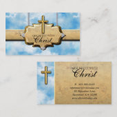 Christelijk Visitekaartje Cross Gold Clouds Heaven (Voorkant / Achterkant)