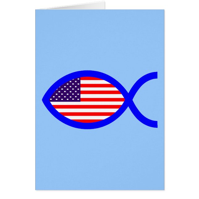 Christelijk vissymbool Amerikaanse vlag (Voorkant)