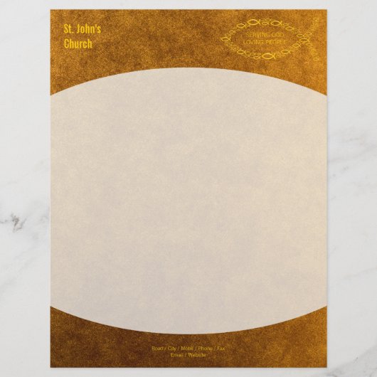 Christelijk vissymbool Gold Letterhead Custom Briefhoofd (Voorkant)