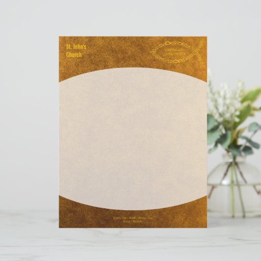 Christelijk vissymbool Gold Letterhead Custom Briefhoofd (Staand voorkant)