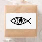 Christelijk vissymbool ICHTHYS of ICHTHUS Etiket (Insitu)