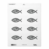 Christelijk vissymbool ICHTHYS of ICHTHUS Etiket (Full Sheet)