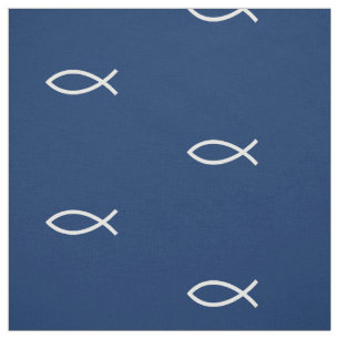 Christelijk vissymbool Ichthys Pattern Aangepast A Stof