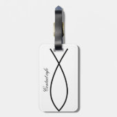 Christelijk vissymbool Ichthys Thunder_Cove Bagagelabel (Achterkant verticaal)