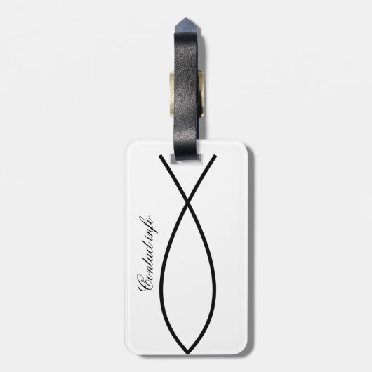 Christelijk vissymbool Ichthys Thunder_Cove Bagagelabel (Achterkant verticaal)