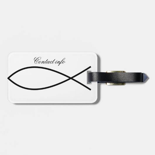 Christelijk vissymbool Ichthys Thunder_Cove Bagagelabel (Achterkant horizontaal)