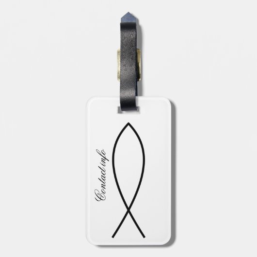 Christelijk Vissymbool Ichthys Thunder_Cove Bagagelabel (Achterkant verticaal)