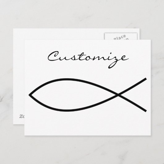Christelijk vissymbool Ichthys Thunder_Cove Briefkaart (Voorkant / Achterkant)