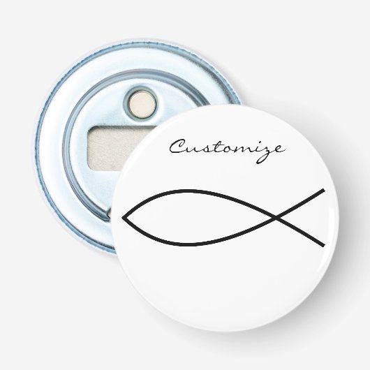 Christelijk vissymbool Ichthys Thunder_Cove Button Flesopener (Voorkant)