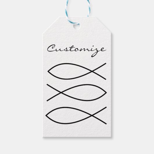 Christelijk vissymbool Ichthys Thunder_Cove Cadeaulabel (Voorkant)