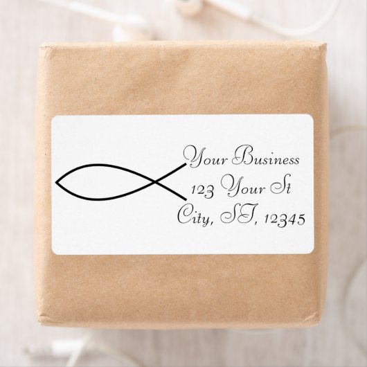 Christelijk vissymbool Ichthys Thunder_Cove Etiket (Insitu)