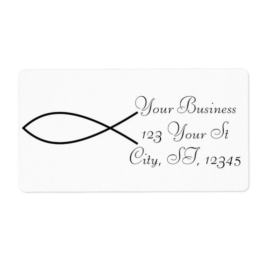 Christelijk vissymbool Ichthys Thunder_Cove Etiket (Voorkant)