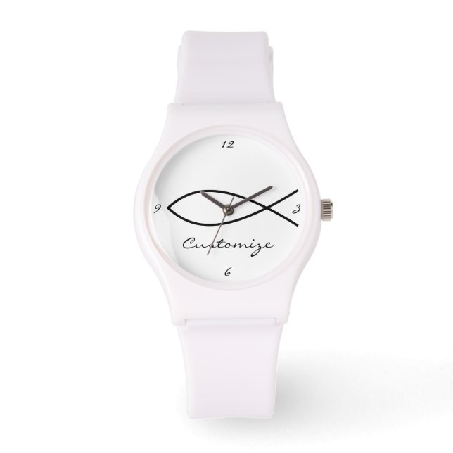Christelijk vissymbool Ichthys Thunder_Cove Horloge (Voorkant)