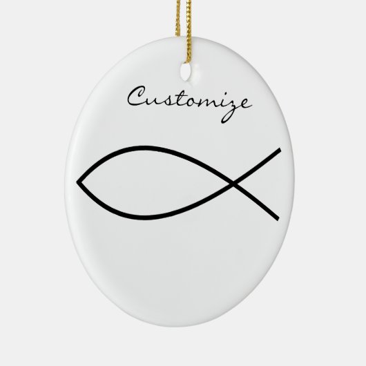 Christelijk vissymbool Ichthys Thunder_Cove Keramisch Ornament (Rechts)
