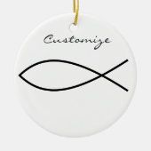 Christelijk vissymbool Ichthys Thunder_Cove Keramisch Ornament (Voorkant)