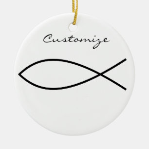 Christelijk vissymbool Ichthys Thunder_Cove Keramisch Ornament