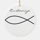 Christelijk vissymbool Ichthys Thunder_Cove Keramisch Ornament (Achterkant)