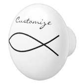 Christelijk vissymbool Ichthys Thunder_Cove Keramische Knop (Rechts)