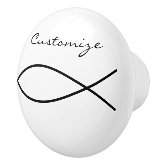 Christelijk vissymbool Ichthys Thunder_Cove Keramische Knop (Rechts)