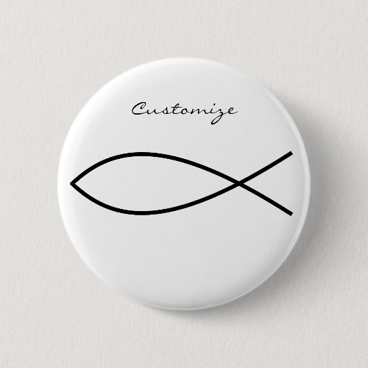 Christelijk vissymbool Ichthys Thunder_Cove Ronde Button 5,7 Cm (Voorkant)