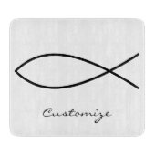 Christelijk vissymbool Ichthys Thunder_Cove Snijplank (Voorkant)