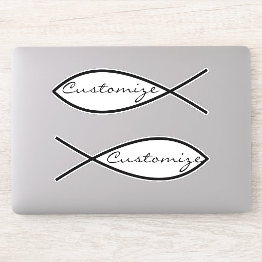 Christelijk vissymbool Ichthys Thunder_Cove Sticker (Computer)