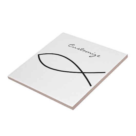 Christelijk vissymbool Ichthys Thunder_Cove Tegeltje (Zijkant)