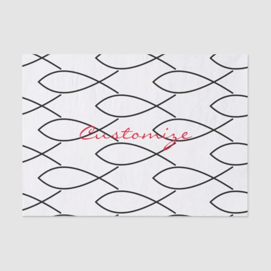 Christelijk vissymbool Ichthys Thunder_Cove Tissuepapier (Voorkant)