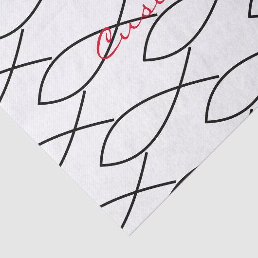 Christelijk vissymbool Ichthys Thunder_Cove Tissuepapier (Detail)