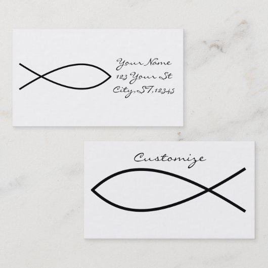 Christelijk vissymbool Ichthys Thunder_Cove Visitekaartje (Voorkant / Achterkant)