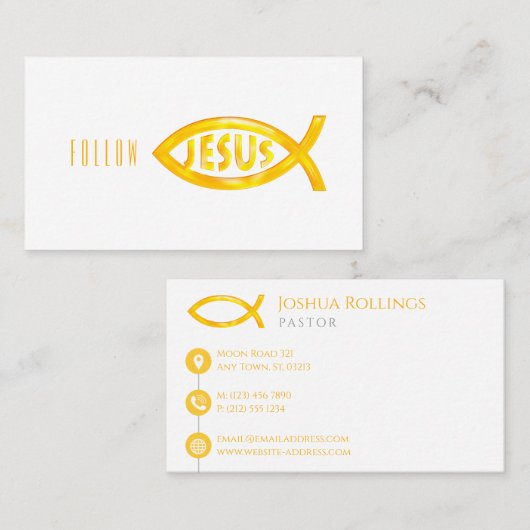 Christelijk vissymbool | Inspirerend Visitekaartje (Voorkant / Achterkant)