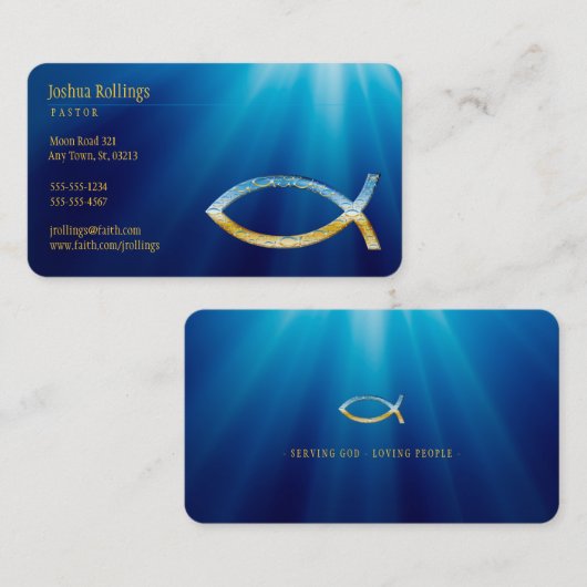 Christelijk vissymbool | Inspirerend Visitekaartje (Voorkant / Achterkant)