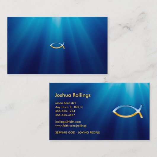 Christelijk vissymbool | INSPIREREND Visitekaartje (Voorkant / Achterkant)