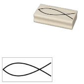 Christelijk vissymbool, kunststempel rubberstempel (Gestempeld)