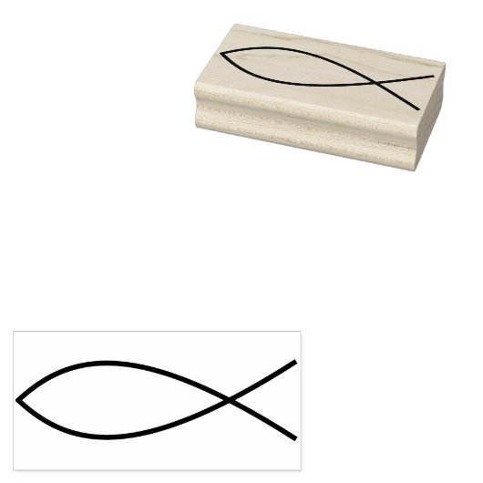 Christelijk vissymbool, kunststempel rubberstempel (Gestempeld)