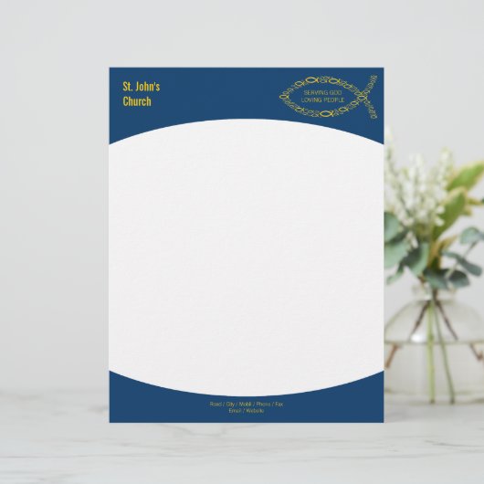 Christelijk vissymbool Letterhead Briefhoofd Ontwerp (Staand voorkant)