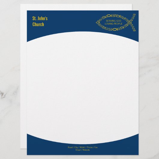 Christelijk vissymbool Letterhead Briefhoofd Ontwerp (Voorkant / Achterkant)