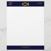 Christelijk vissymbool Letterhead Briefhoofd Sjabloon (Voorkant)